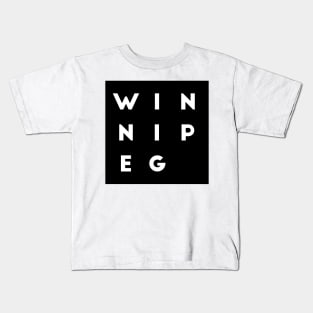 Winnipeg | White square, white letters | Canada Kids T-Shirt